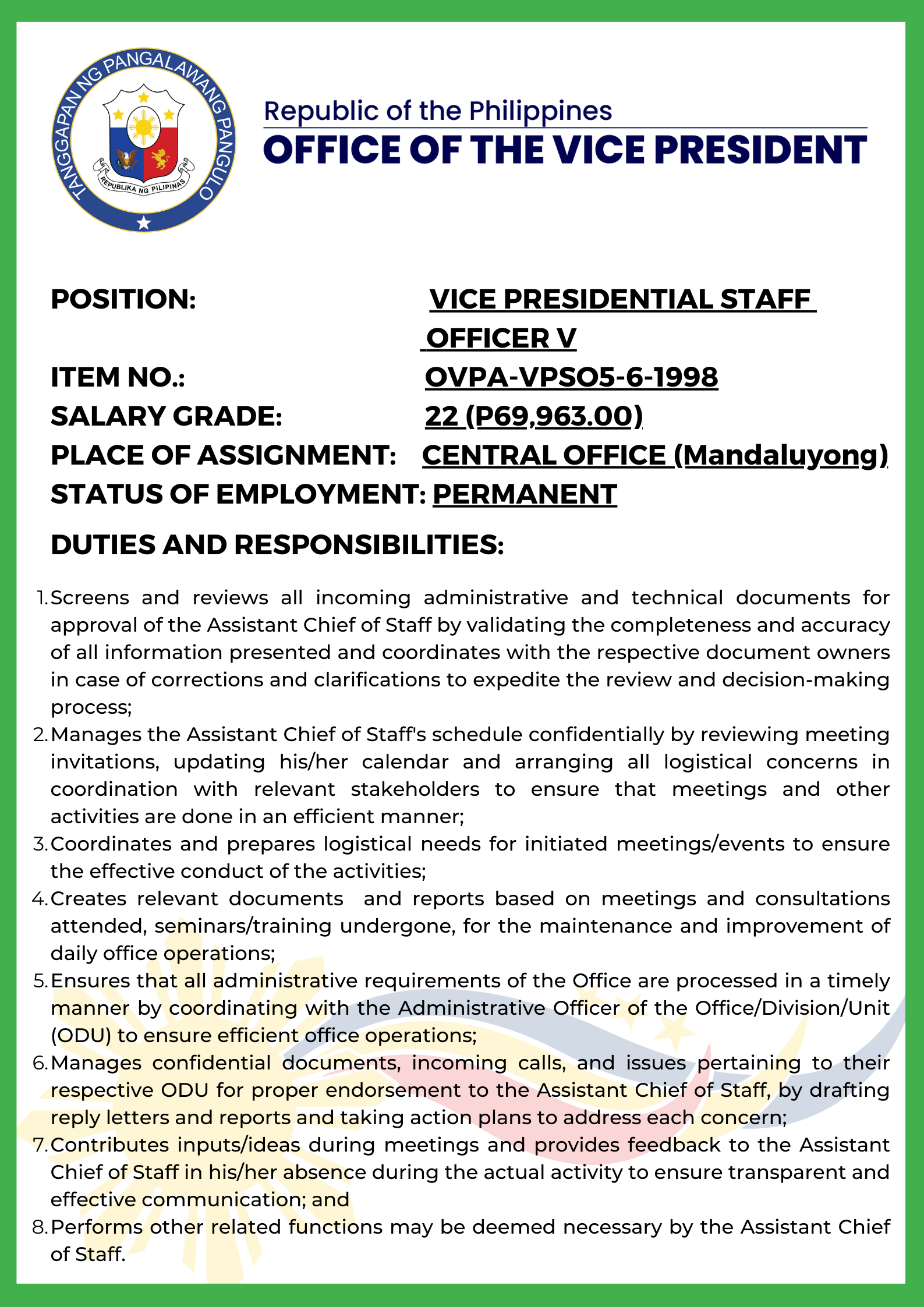 Vice Presidential Staff Officer V - Page2